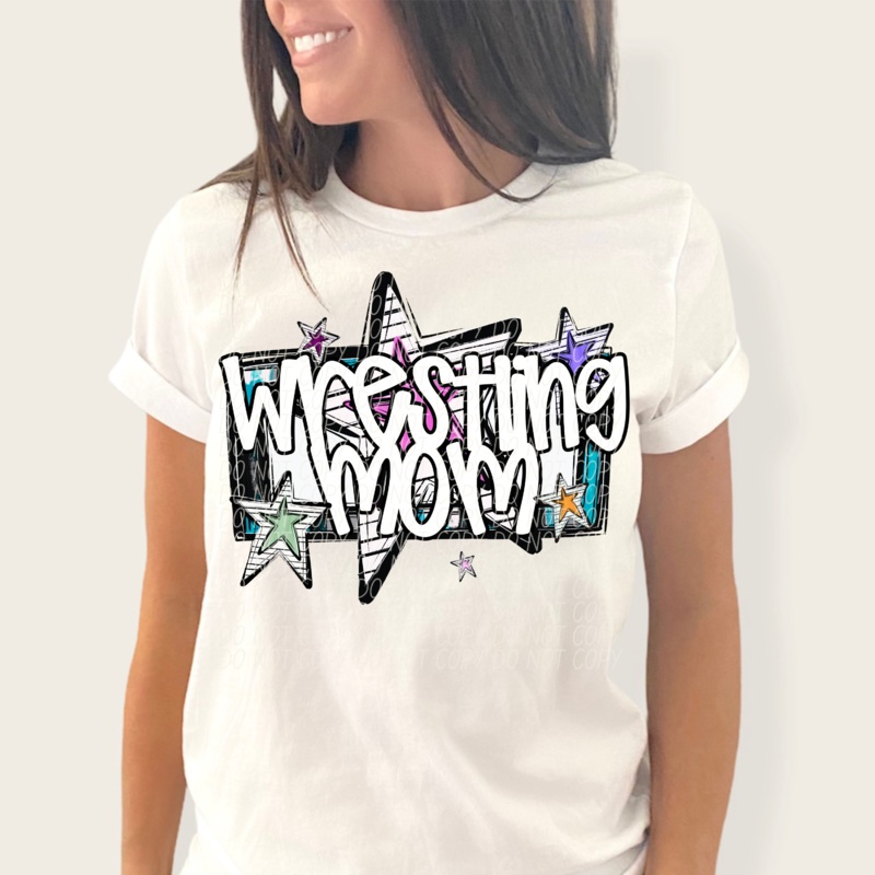 WRESTLING MOM CS BRIGHT STARS|Pocket|Infant|Toddler|Youth|Adult 11″|Adult 12″