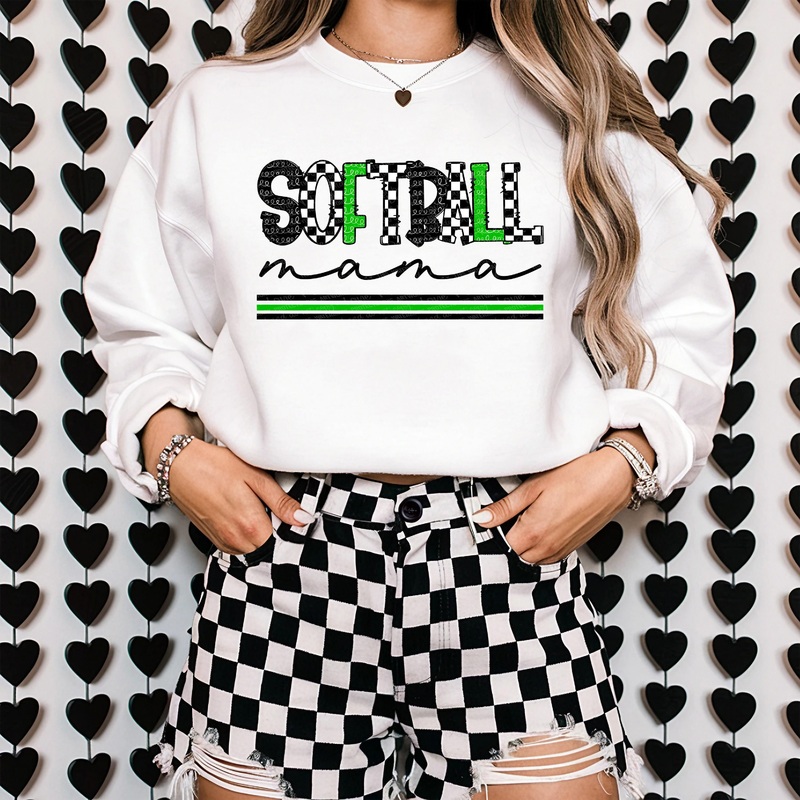 SOFTBALL MAMA – BLACK GREEN COR