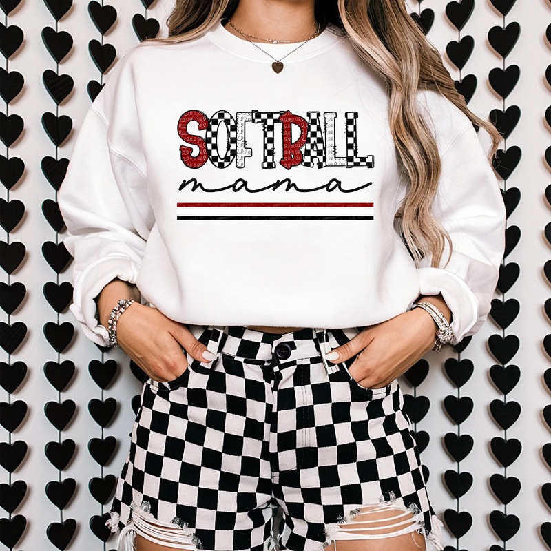 SOFTBALL MAMA – MAROON WHITE COR