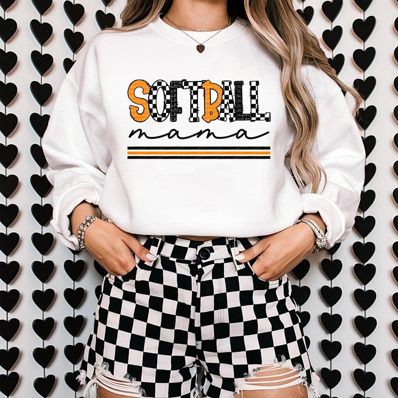 SOFTBALL MAMA – ORANGE BLACK COR