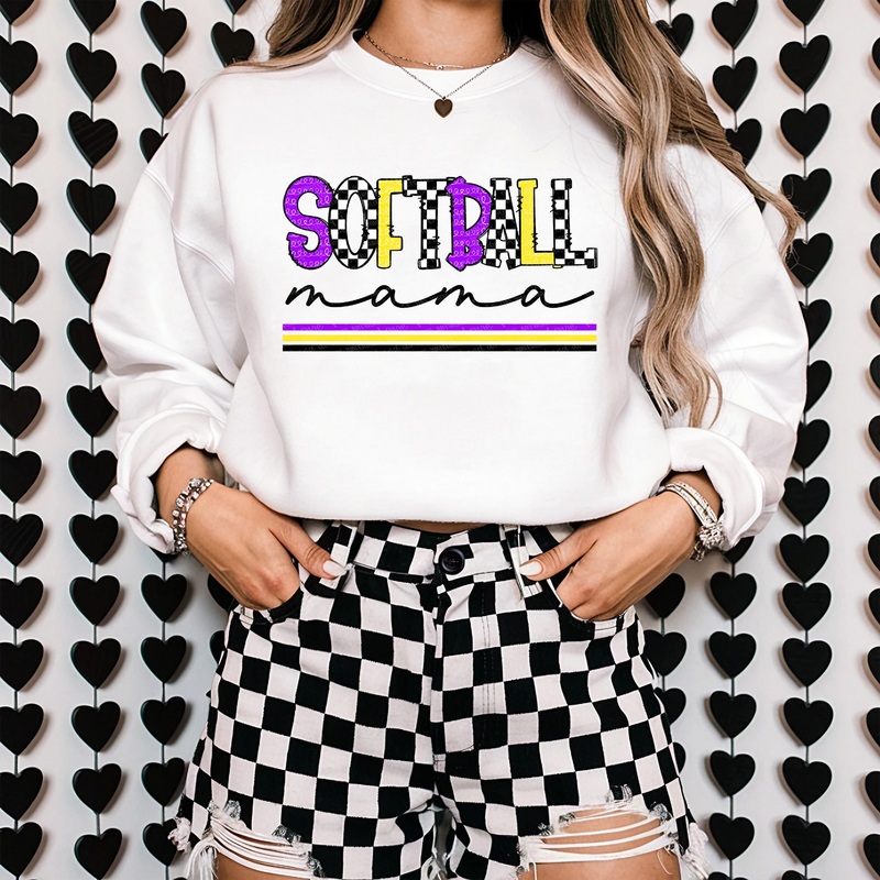 SOFTBALL MAMA – PURPLE YELLOW COR