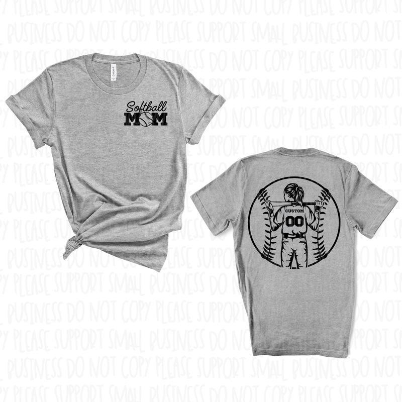 SOFTBALL MOM PLAYER CUSTOM|Infant|Toddler|Youth 8.5|Adult 11″|Adult 12″
