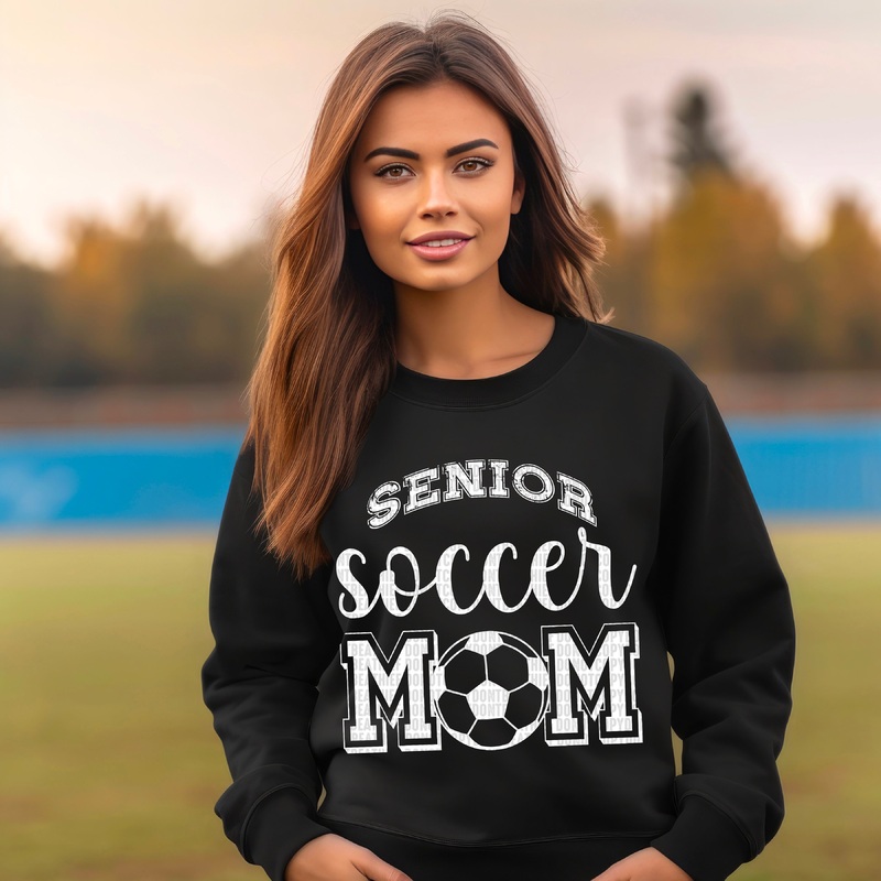 SENIOR SOCCER MOM WHITE|Pocket|Infant|Toddler|Youth|Adult 11″|Adult 12″