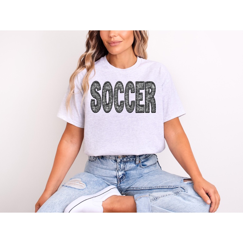 SOCCER EMBROIDERY DIAMONDS BLACK