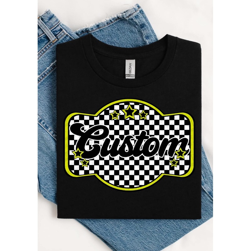CUSTOM GREEN CHECKER MARQUEE|Pocket|Infant|Toddler|Youth|Adult 11″|Adult 12″