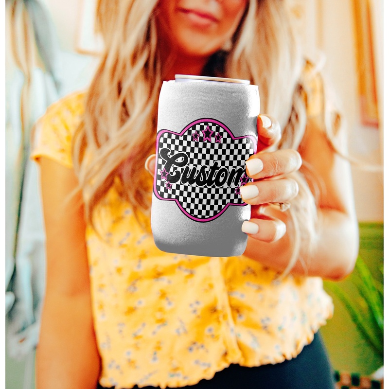 CUSTOM PINK CHECKER MARQUEE|Pocket|Infant|Toddler|Youth|Adult 11″|Adult 12″