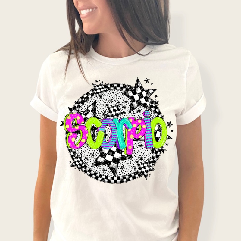 SCORPIO  FAUX NEON|Pocket|Infant|Toddler|Youth|Adult 11″|Adult 12″