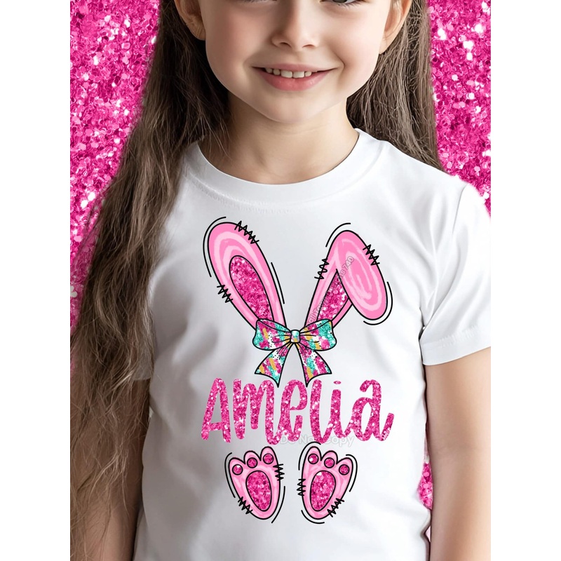 PINK BUNNY EARS WITH GRUNGE BOW