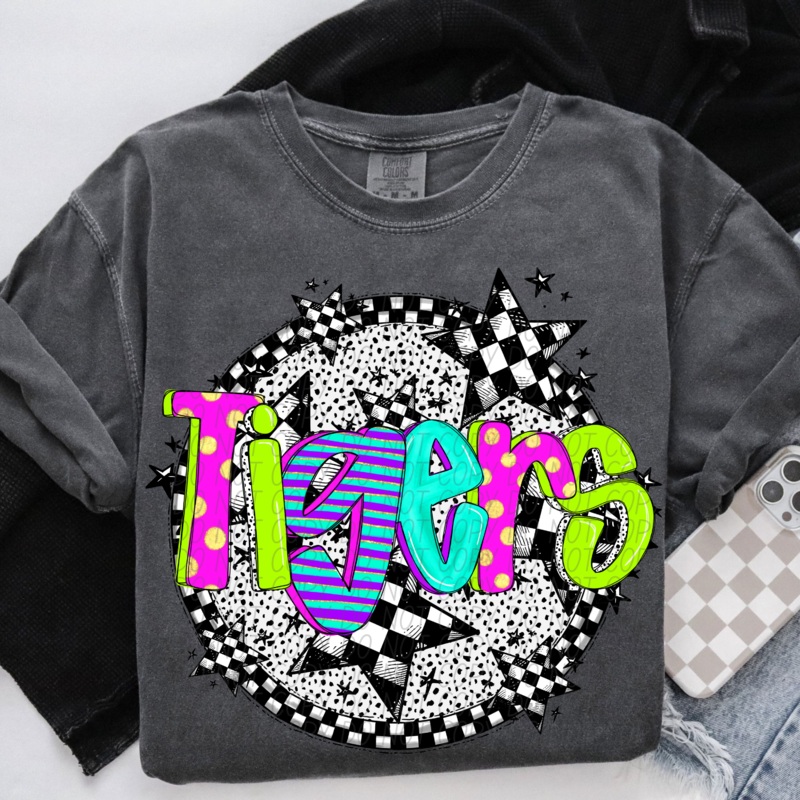 TIGRS FAUX NEON|Pocket|Infant|Toddler|Youth|Adult 11″|Adult 12″