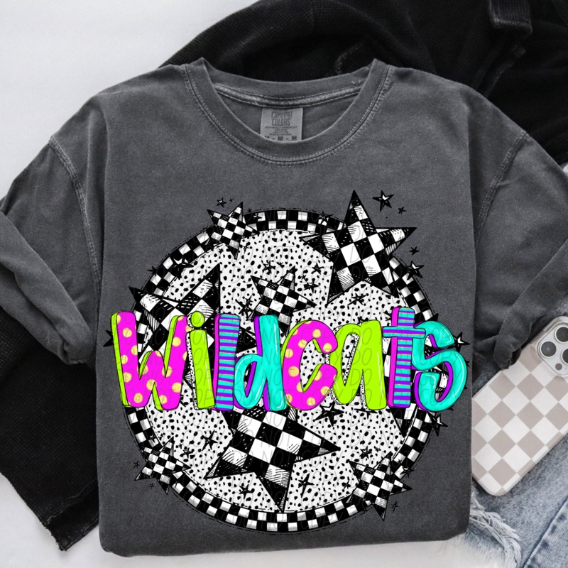 WILDCATS FAUX NEON|Pocket|Infant|Toddler|Youth|Adult 11″|Adult 12″