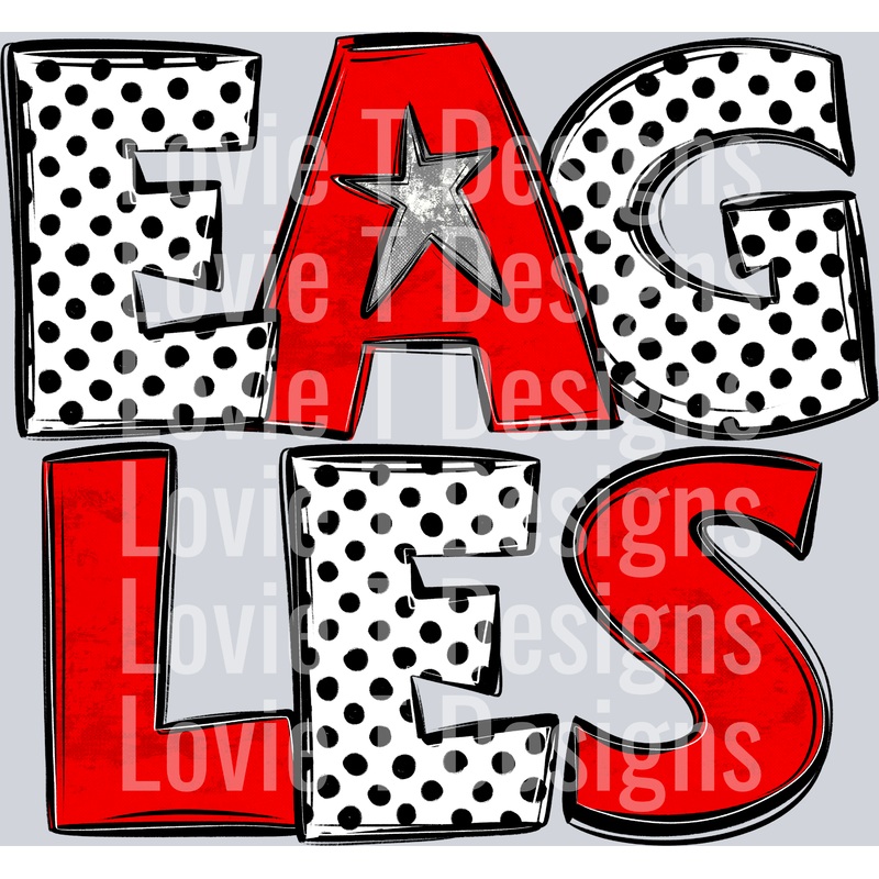 RED STARRY EAGLES|Pocket 4″|Infant 6″|Toddler 7″|Youth 8.5″|Adult 11″|Adult 12″