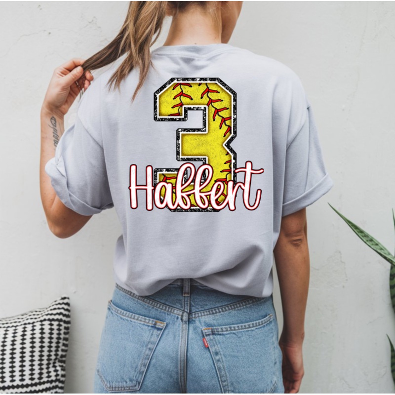 SOFTBALL NUMBER + NAME|Pocket|Infant|Toddler|Youth|Adult 11″|Adult 12″