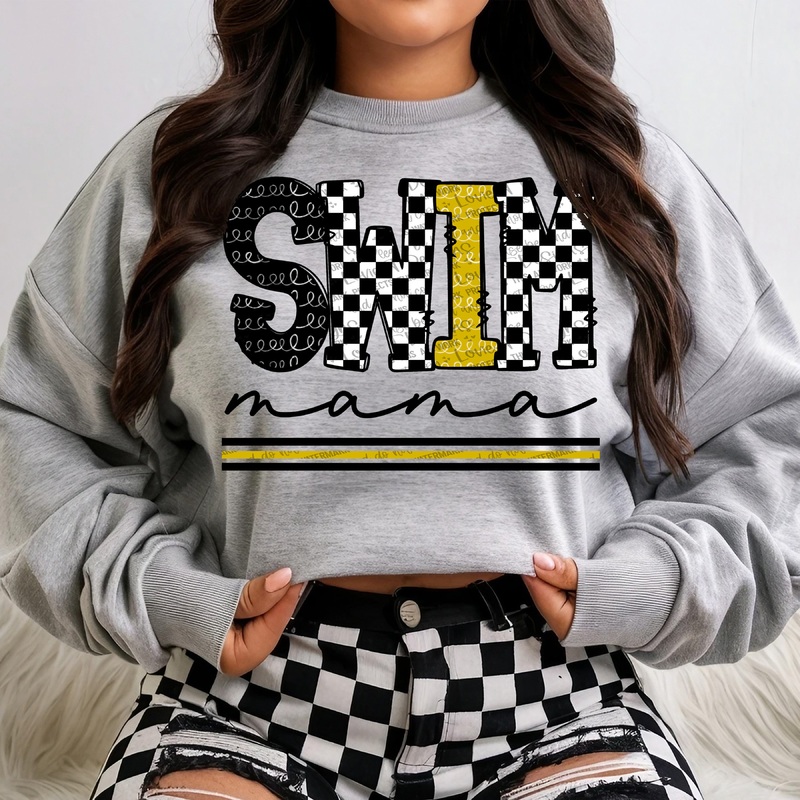 SWIM MAMA BLACK – BLACKOLD GOLD – COR CHECKERED