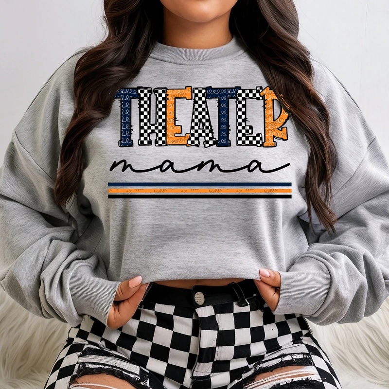 THEATER MAMA – NAVY ORANGE – COR CHECKERED