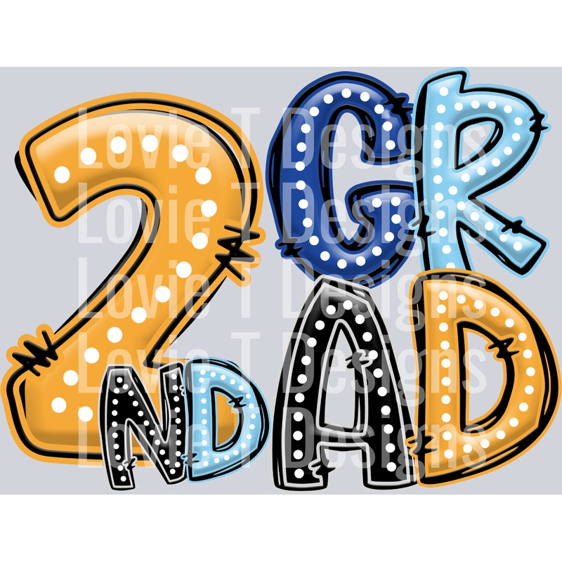 2ND GRAD|Pocket 4″|Infant 6″|Toddler 7″|Youth 8.5″|Adult 11″|Adult 12″
