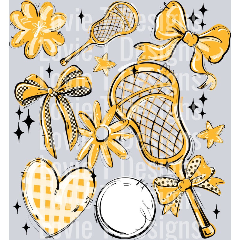 YELLOW PLAY BALL LACROSSE COLLAGE