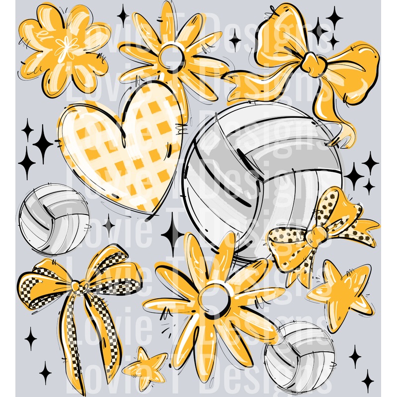 YELLOW PLAY BALL VOLLEYBALL COLLAGE