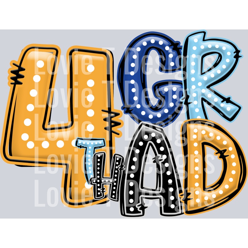 4TH GRAD|Pocket 4″|Infant 6″|Toddler 7″|Youth 8.5″|Adult 11″|Adult 12″
