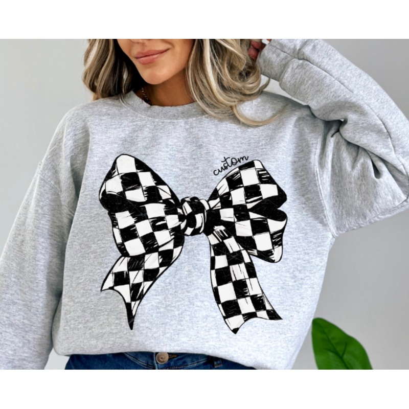 CUSTOM BLACK AND WHITE CHECKER BOW
