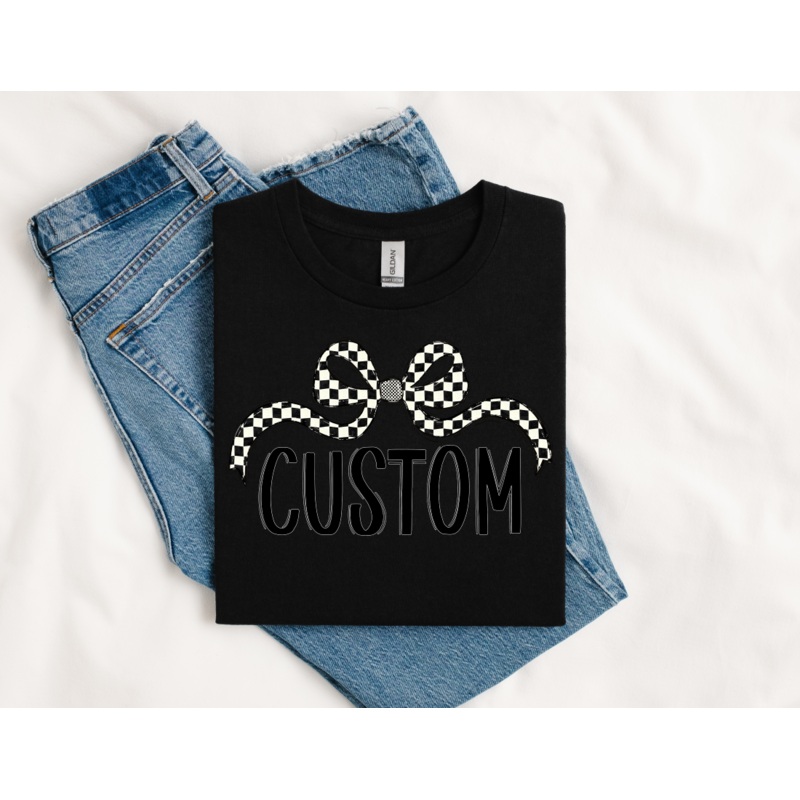 CUSTOM CHECKER WIDE BOW|Infant|Toddler|Youth|Adult 11″|Adult 12″|Mockup