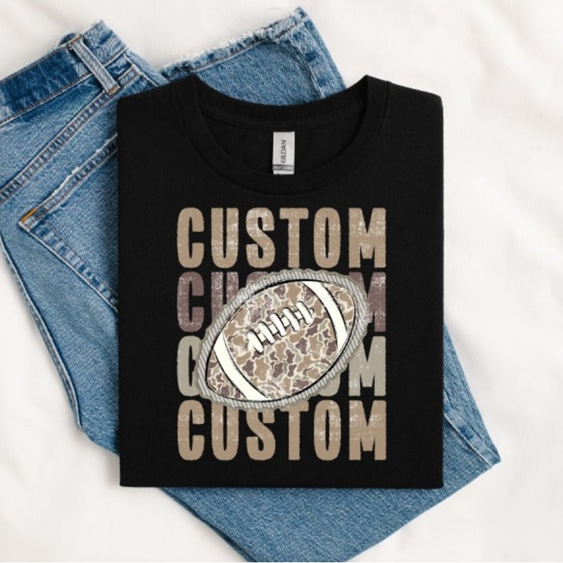 CUSTOM STACKED DISTRESSED SEERSUCKER FOOTBALL – 18 COLORS