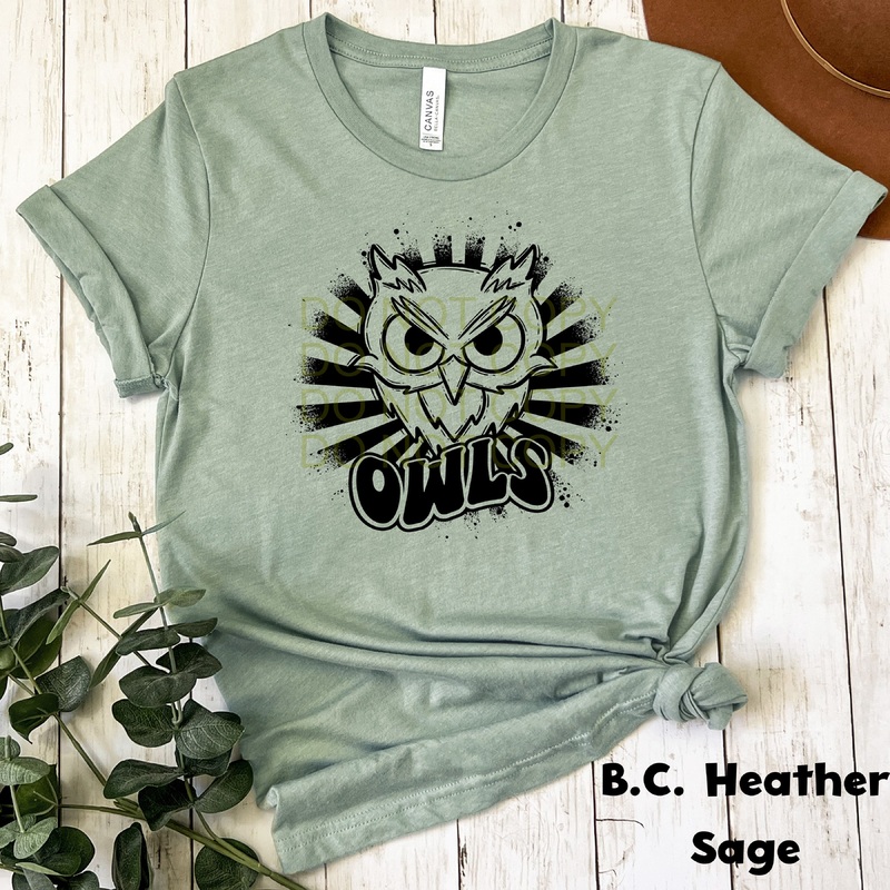 Retro Owls Black|Pocket 3.5″-4″|Infant|Toddler|Youth 8.5|Adult 11″|Adult 12″