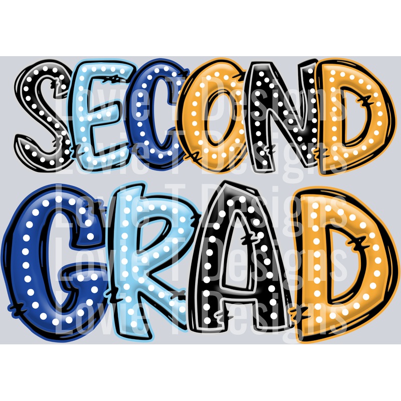 SECOND GRAD|Pocket 4″|Infant 6″|Toddler 7″|Youth 8.5″|Adult 11″|Adult 12″