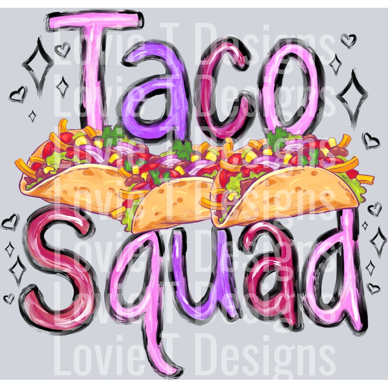 TACO SQUAD PASTEL|Pocket 4″|Infant 6″|Toddler 7″|Youth 8.5″|Adult 11″|Adult 12″