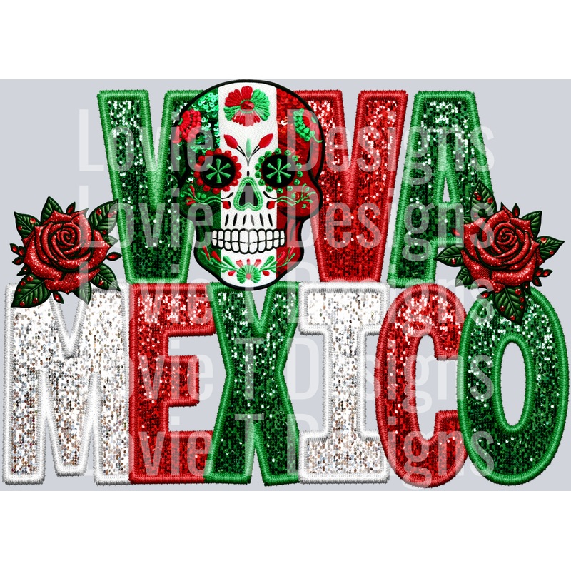 VIVA MEXICO|Pocket 4″|Infant 6″|Toddler 7″|Youth 8.5″|Adult 11″|Adult 12″