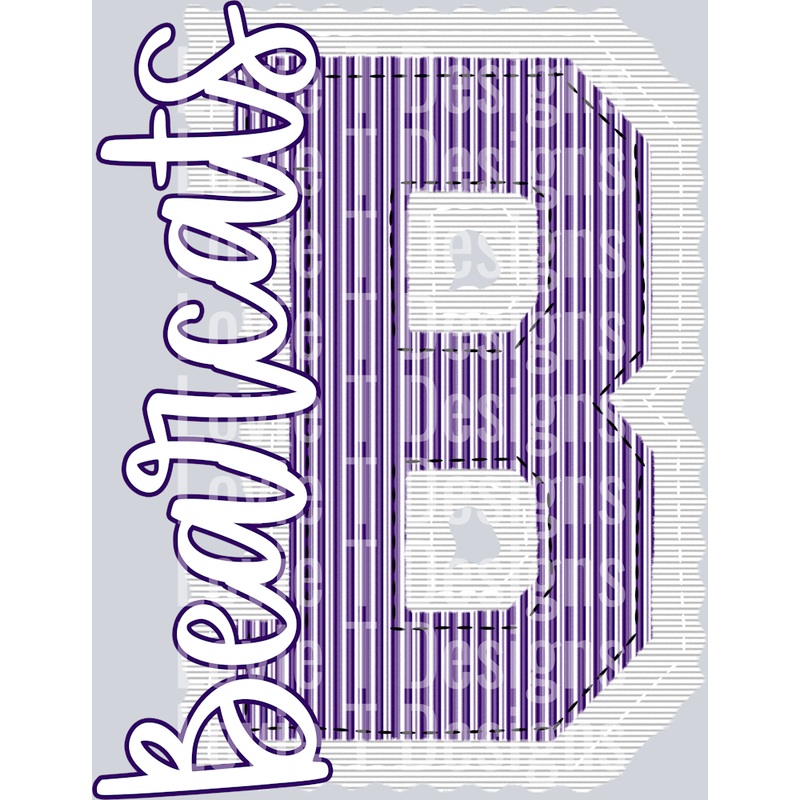 B BEARCATS WHITE BASE PURPLE TOP PREPSTER