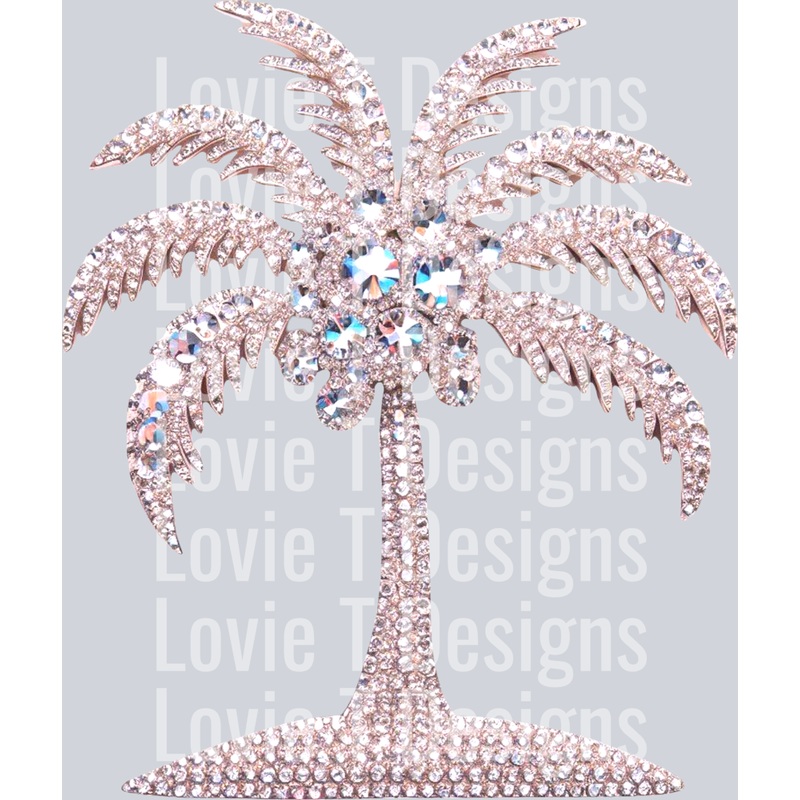 RHINESTONE PALM TREE|Pocket 4″|Infant 6″|Toddler 7″|Youth 8.5″|Adult 11″|Adult 12″