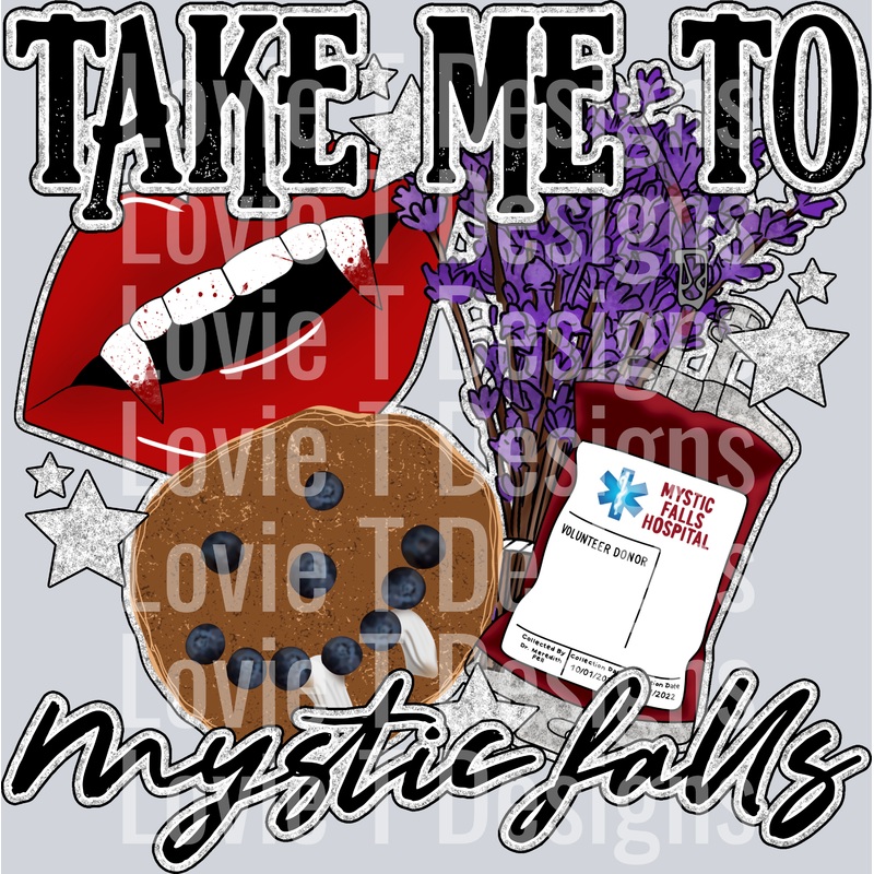 TAKE ME TO MYSTIC FALLS|Pocket 4″|Infant 6″|Toddler 7″|Youth 8.5″|Adult 11″|Adult 12″