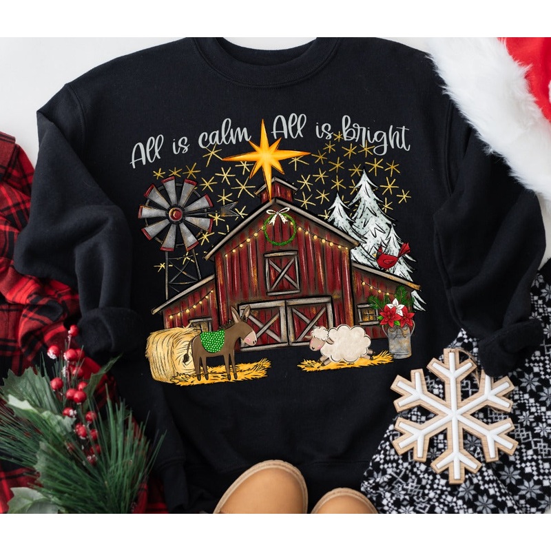 ALL IS CALM ALL IS BRIGHT|Infant|Toddler|Youth|Adult 11″|Adult 12″