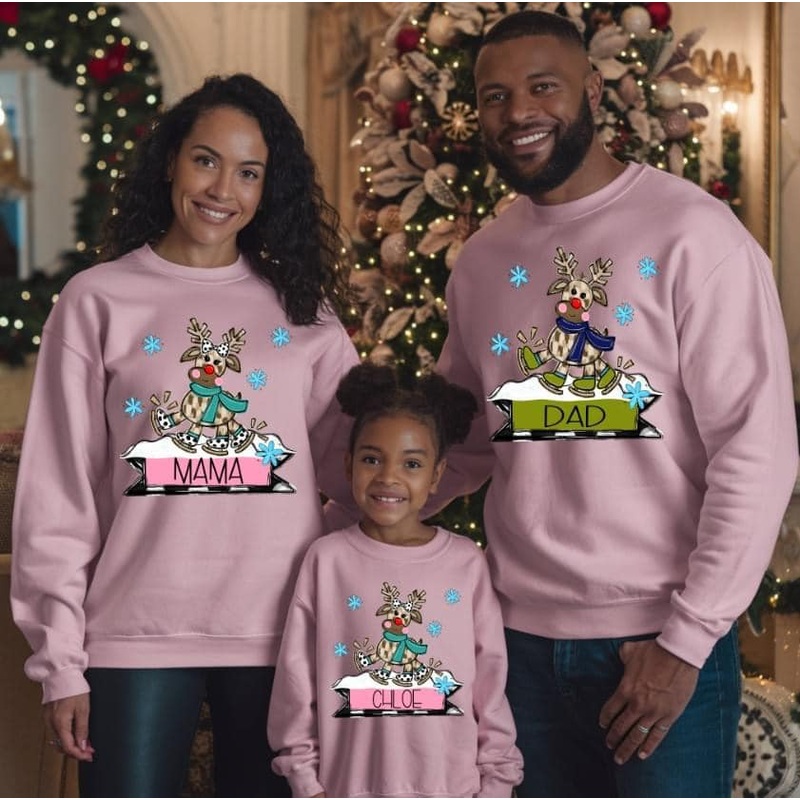 ICE SKATING REINDEER|Youth 8.5|Adult 11″|Adult 12″|Pink|Green
