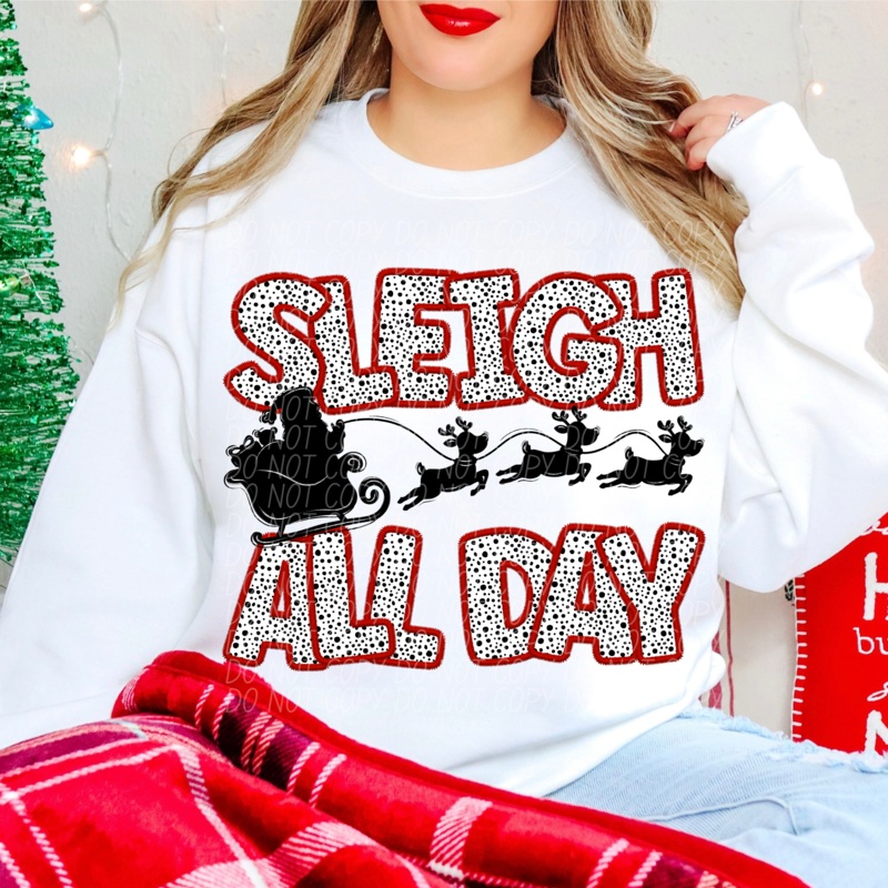 SLEIGH ALL DAY RED|Infant|Toddler|Youth 8.5|Adult 11″|Adult 12″