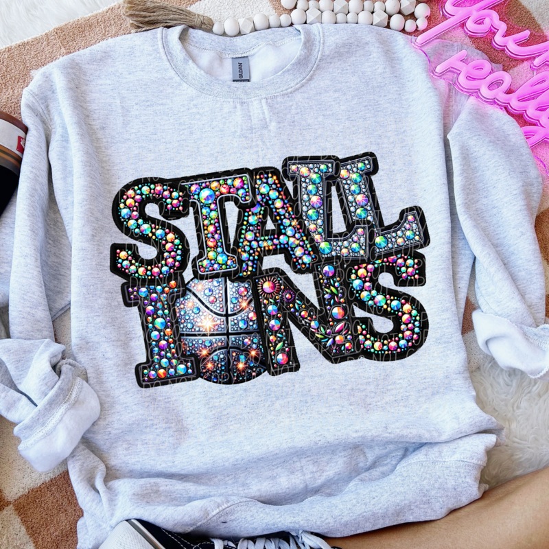 STALLIONS BASKETBALL FAUX RHINESTONE