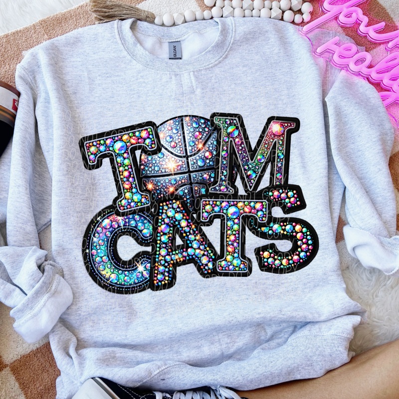TOMCATS BASKETBALL FAUX RHINESTONE