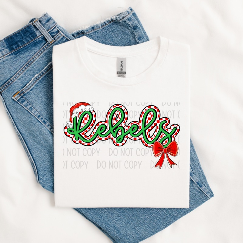 REBELS CHRISTMAS CHECKER|Infant|Toddler|Youth 8.5|Adult 11″|Adult 12″
