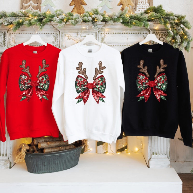 REINDEER BOW|Pocket 3.5″-4″|Infant|Toddler|Youth 8.5|Adult 11″|Adult 12″