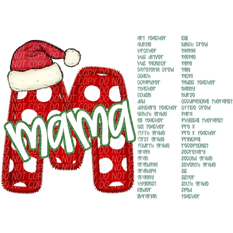 SANTA NAMES AND CAREERS|Infant|Toddler|Youth|Adult 11″|Adult 12″