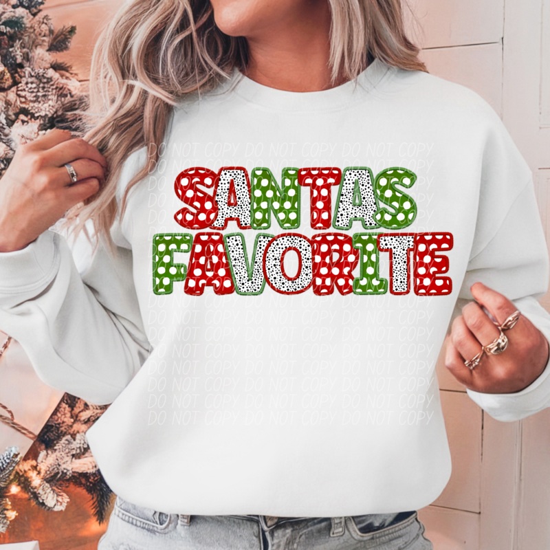SANTA’S FAVORITE DOTS|Infant|Toddler|Youth 8.5|Adult 11″|Adult 12″