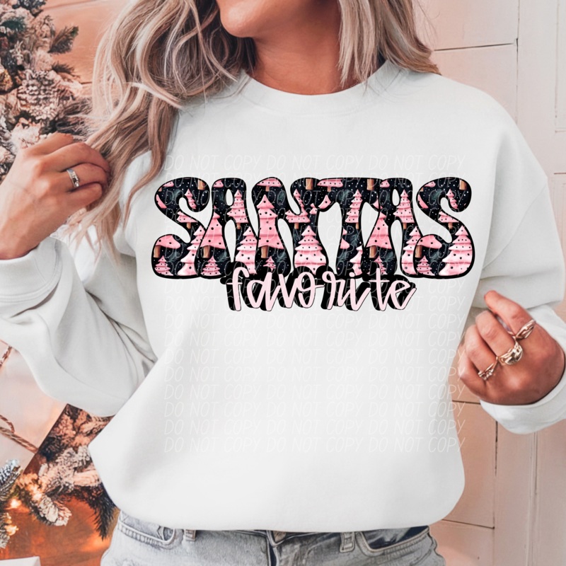 SANTA’S FAVORITE PINK|Infant|Toddler|Youth 8.5|Adult 11″|Adult 12″
