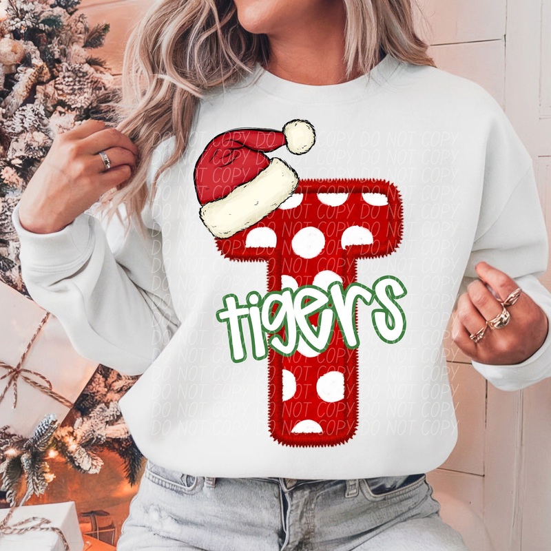 TIGERS CHRISTMAS MASCOTS|Pocket 3.5″-4″|Infant|Toddler|Youth 8.5|Adult 11″|Adult 12″