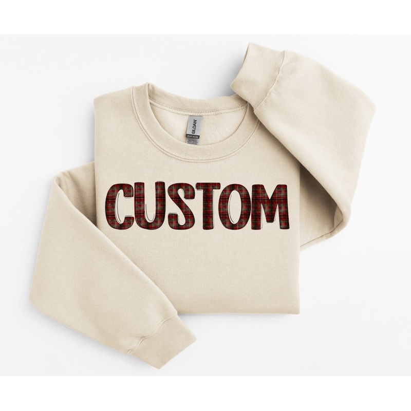 CUSTOM PLAID WORD|Infant|Toddler|Youth 8.5|Adult 11″|Adult 12″