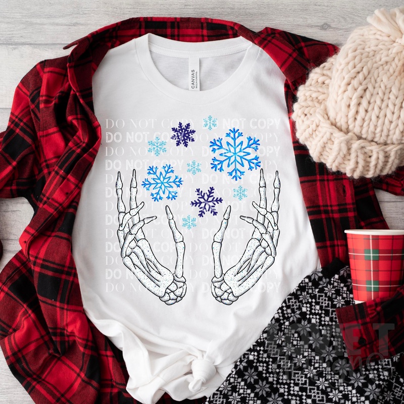Snowflake Skellie Hands|Pocket|Infant|Toddler|Youth|Adult 11″|Adult 12″