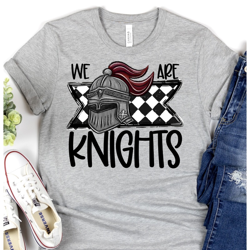 WE ARE KNIGHTS MAROON|Pocket 3.5″-4″|Infant|Toddler|Youth 8.5|Adult 11″|Adult 12″