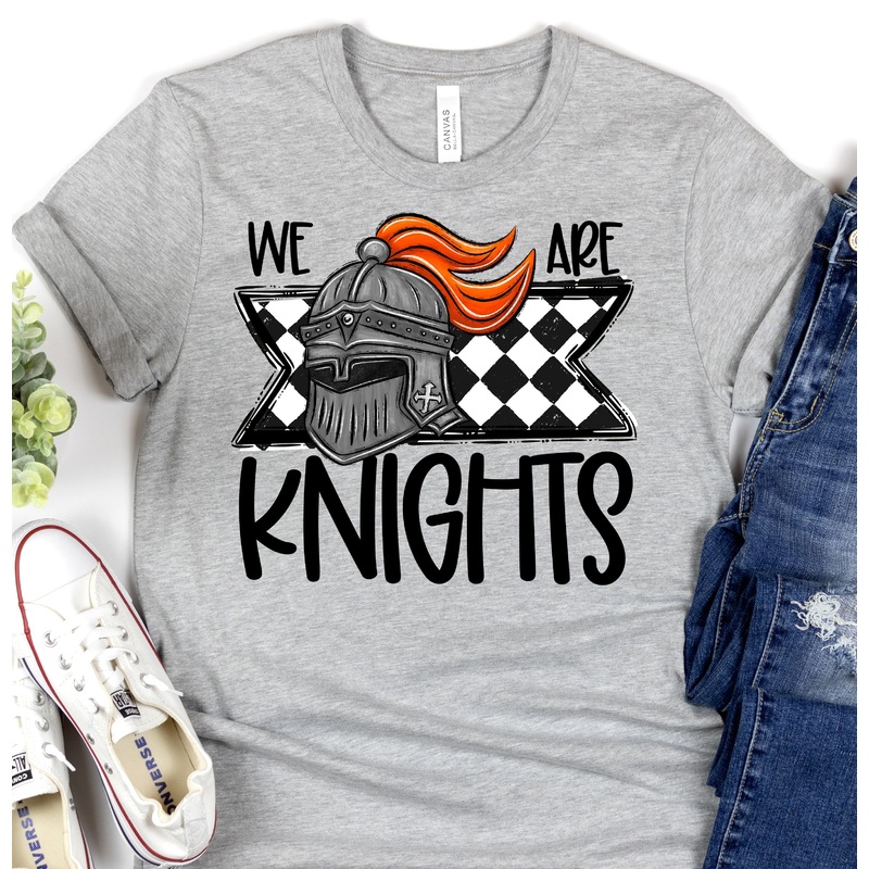 WE ARE KNIGHTS ORANGE|Pocket 3.5″-4″|Infant|Toddler|Youth 8.5|Adult 11″|Adult 12″