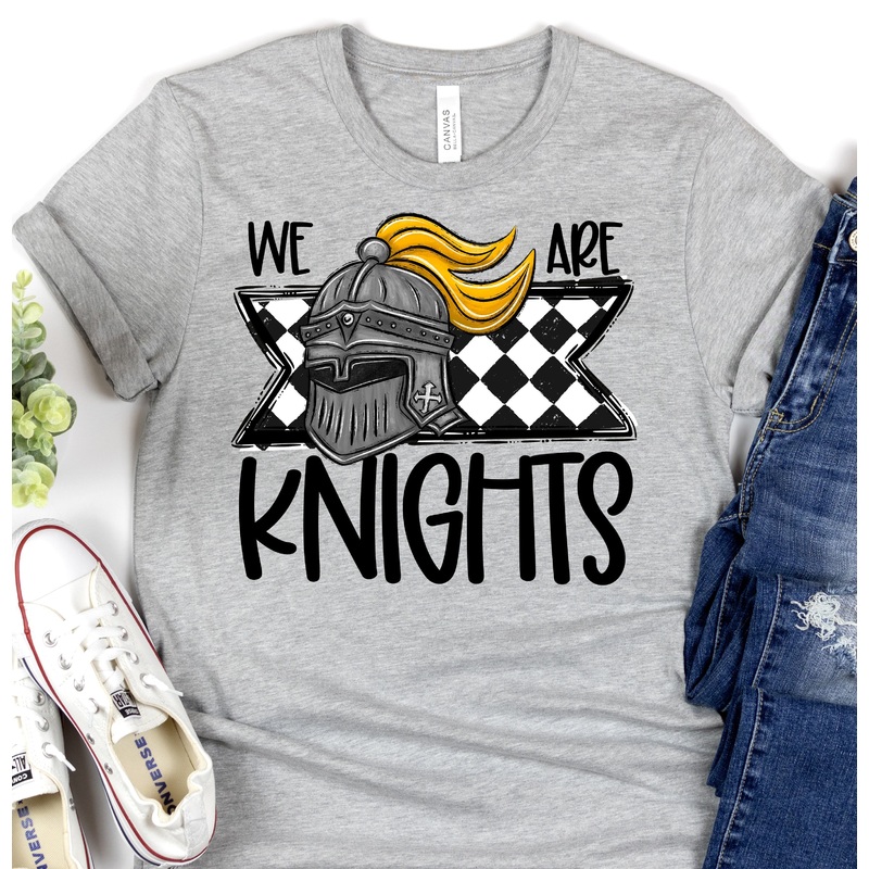 WE ARE KNIGHTS YELLOW|Pocket 3.5″-4″|Infant|Toddler|Youth 8.5|Adult 11″|Adult 12″