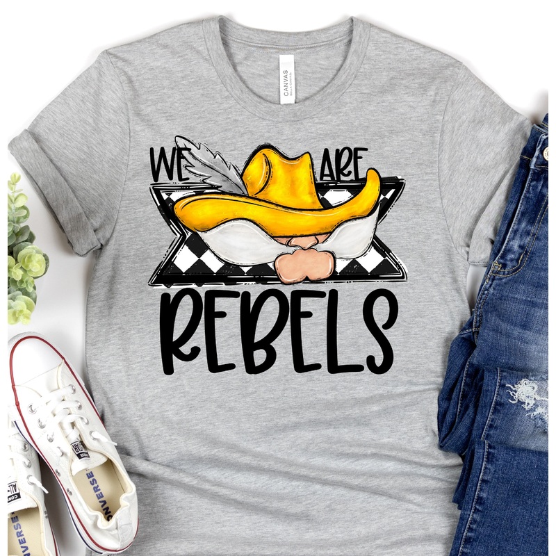 WE ARE REBELS YELLOW|Pocket 3.5″-4″|Infant|Toddler|Youth 8.5|Adult 11″|Adult 12″