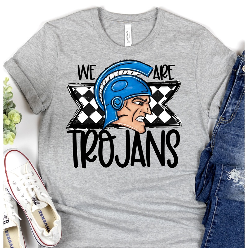 WE ARE TROJANS BLUE|Pocket 3.5″-4″|Infant|Toddler|Youth 8.5|Adult 11″|Adult 12″